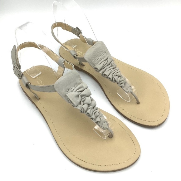 Garnet Hill Leather Ruffled Flats Tongue Sandals Made in Italy 8 - Picture 11 of 11